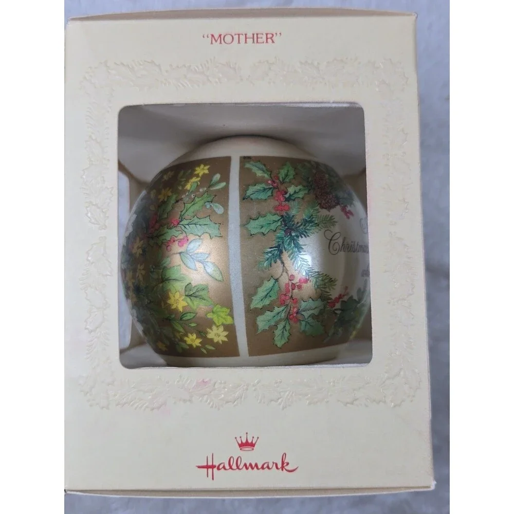 Hallmark Glass Ball Ornament Christmas Holiday 1979 Our First CHRISTMAS Mother